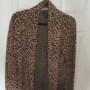 Cynthia Rowley leopard print open cardigan
